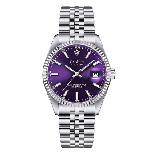 Imagen de CADISEN Reloj Automático Hombres Reloj Automático Mecánico Cristal De Zafiro Y Pulsera De Acero Inoxidable Reloj