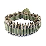 Tactical 100 Rounds 56' Rifle Pistol Bullet Cartridge Bandoleer Ammo Belt Shell Holder Hunting Shooting for .357 7.62x39mm .38 .410 30-30 .270 9mm (Not Include Bullets)