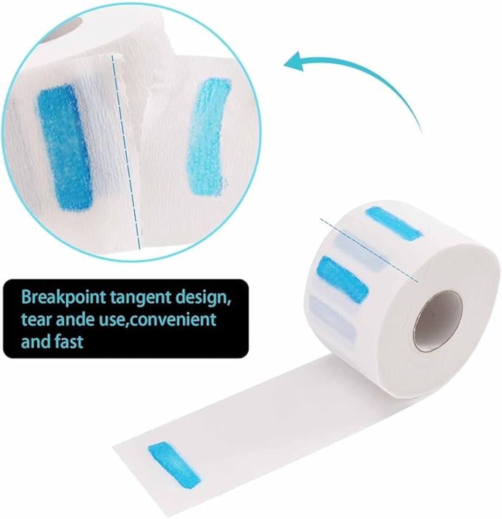 Disposable Barber Paper Neck Strips, 5 Rolls