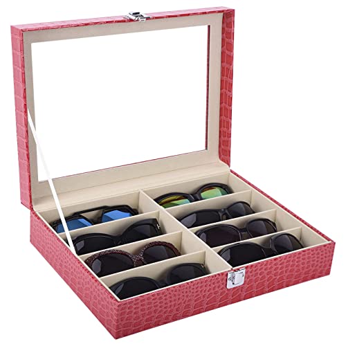 Image of AUTOARK Leather 8 Piece Eyeglasses Storage and Sunglass Glasses Display Case Organizer