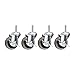 AmazonCommercial 3-Inch Screw with Side Brake TPR Caster, Silver, 4-Pack