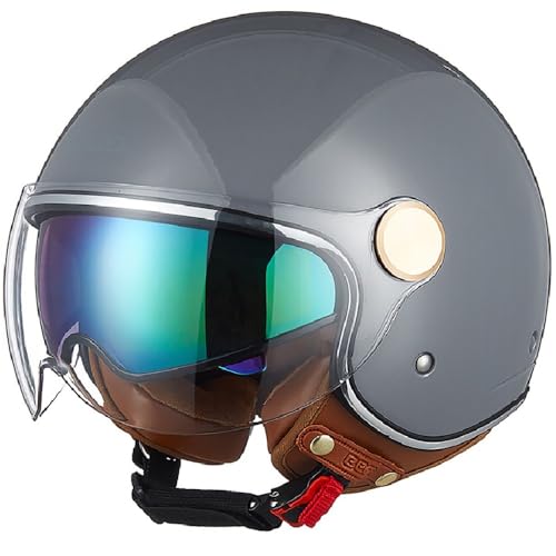 Casco Moto Jet con Doppia Visiera, Casco Jet Omologato ECE,