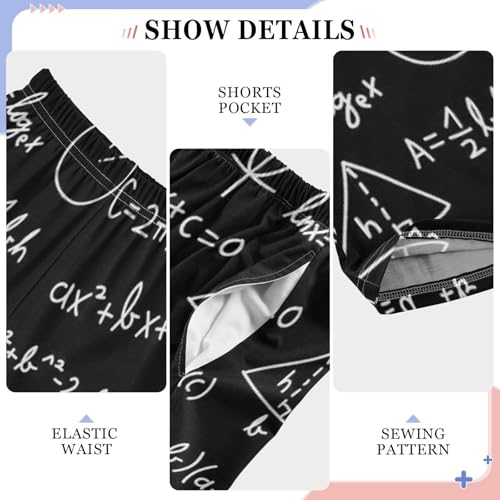 ZZXXB Mathematical Formula Boys Long Pants Soft Trousers Elastic Waist Kids Lounge Bottoms with Pockets S-XL4