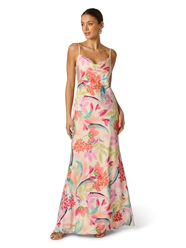 Image of Adrianna Papell Printed Sateen Long Dress