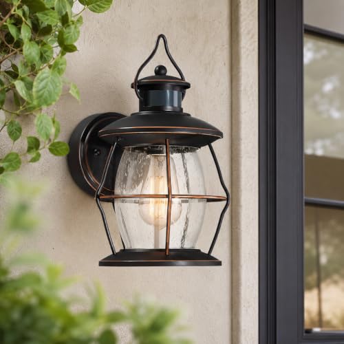 MrSconce Motion Sensor Outdoor Wall Light,Dusk to Dawn Oil Rubbed Bronze