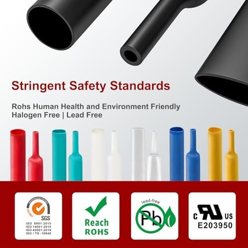 Chanzon 340Pcs 8 Sizes Heat Shrink Tubing Kit 2:1 4 Colors Length 1.5" 3" — 사진 6