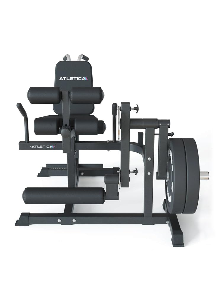 ATLETICA FullBody Multitrainer | Leg Curl | Multifunción para ejercicios de pierna, abdominales y espalda | Carga de placas | Carga máxima de hasta 350 kg