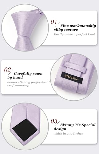 Image of HISDERN Ties for Men Solid Houndstooth Neckties Handkerchief Formal Business Tie & Pocket Square Set Wedding Party