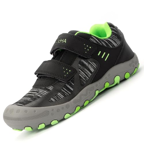 Mishansha Baskets Fille Garçon Respirant Enfant Chaussures de Sport Légères Low Top Sneakers, Trek Noir 36