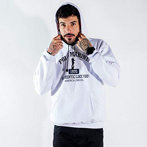 Blusa Moletom Polo Marine Masculina Coleção de Inverno (Branco, G)