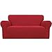 Easy-Going Stretch Loveseat Slipcover 1-Piece Sofa Cover Furniture Protector Couch Soft with Elastic Bottom for Kids,Polyester Spandex Jacquard Fabric Small Checks(Loveseat,Christmas Red)