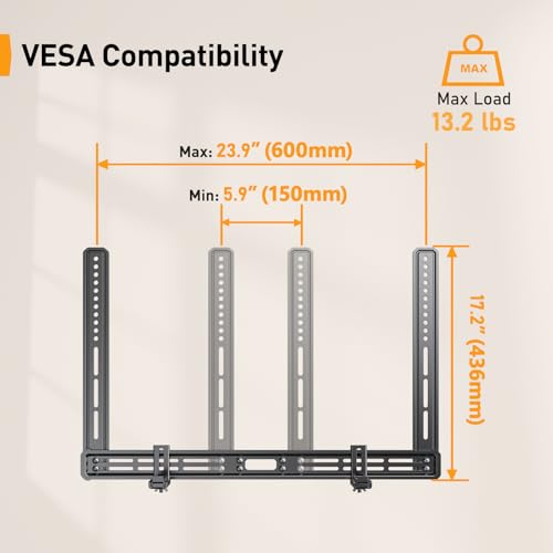 Perlegear Soundbar Mount, Sound Bar Mount With Holes/Without Holes, Sound Bar Mounts Under Tv Up To 13.2 Lbs thumb #1