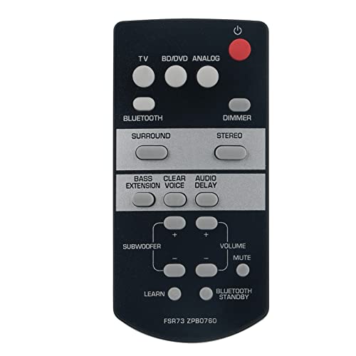 VINABTY FSR73 ZP80760 Replacement Remote Compatible with Yamaha AV Receiver TS-1050 YAS-105 SRT-700 TS1050 YAS105 SRT700