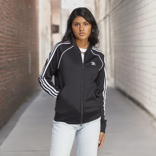 adidas Blusa feminina Adicolor Classics Superstar Track Top, Preto, M