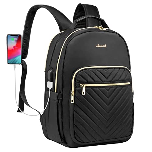 LOVEVOOK-Laptop-Backpack-for-WomenLaptop-Bag-for-Women-184-inchWaterproof-Travel-Backpack-PurseStylish-Womens-BackpackWork-Computer-Bags-Bookbag-Teacher-School-Back-Pack-with-USB-PortBlack