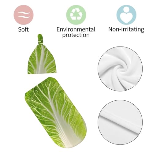 Image of Personality 3D Cabbage Newborn Swaddling Blanket Beanie Hat Funny Blanket Sleeping Bag New Born Sleep Sacks for Boys Girls