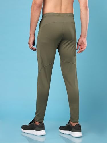 Image of TECHNOSPORT Mens Polyester Slim Fit Activewear Track Pant with SPF50+ for Running, Workout Wear Antimicrobial & Quick Dry