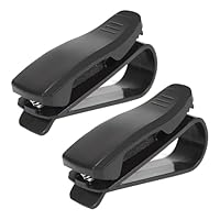 WOLMIK Brillenhalter für Auto Sonnenblende, 2 Stück Sonnenbrillen Halterung für Auto Visier Zubehör, Ticket-Kartenclip, Schwarz