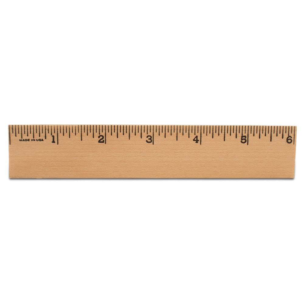 Wooden Rulers, 6 Inch, Pack of 25 Wood Rulers for School, Crafts, and Educational Purposes, by Woodpeckers
