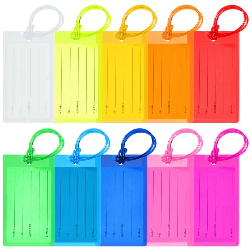 10 Pack Luggage Tags for Suitcases, Airplane Travel Essentials