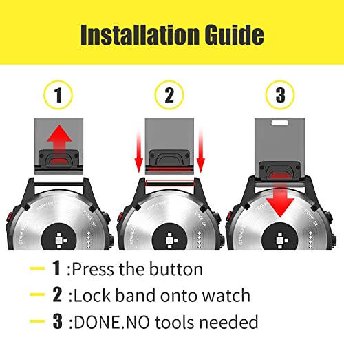 KAPPDE Pulseira de relógio Garmin Fenix 6S 5S de 20 mm para Fenix 6s Pro 5s Plus pulseira de silicon