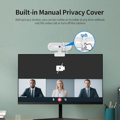 Webcam 2K USB avec micro intégré pour ordinateur et visioconférence