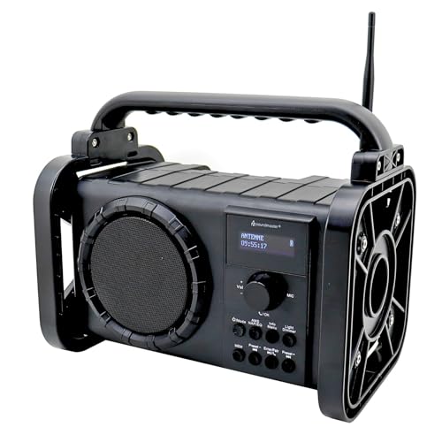 Soundmaster DAB80SW Construction Site Radio with DAB+ FM Bluetooth and Li-Ion Battery IP44 Dust and Splash Proof