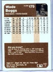 1983 Fleer Baseball Rookie Card #179 Wade Boggs