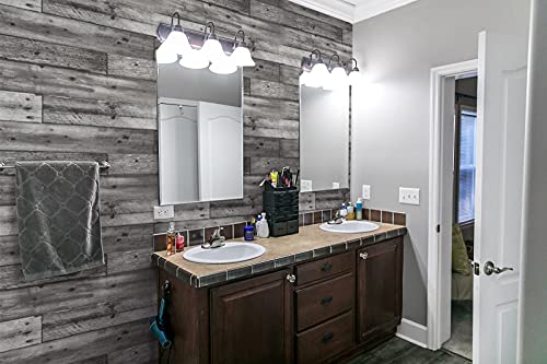 197”X17.7”Grey Wood Peel And Stick Wallpaper Shiplap Wallpaper Removable Decorative Self-Adhesive Wallpaper For Covers Walls For Bedroom Living Room Bathroom Cabinets Vinyl Film #TOP2
