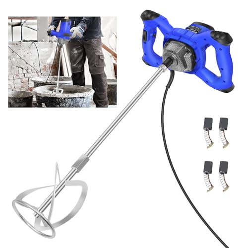 Malaxeur Électrique 2600W Mélangeur de Ciment à 6 Vitesses Mélangeur de Plâtre Mélangeur de Peinture Malaxeur Mortier Colle,pour Mélanger le Fourrage/Plâtre/Peinture/Mortier/Ciment/Béton