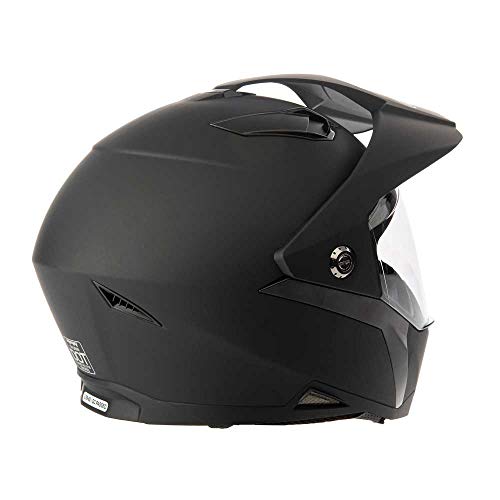Mmg Dual Sport Off Road Motorcycle Full Face Helmet Dirt Bike Atv Flip-Up Visor (Model 23) - Matte Black, Medium #TOP3