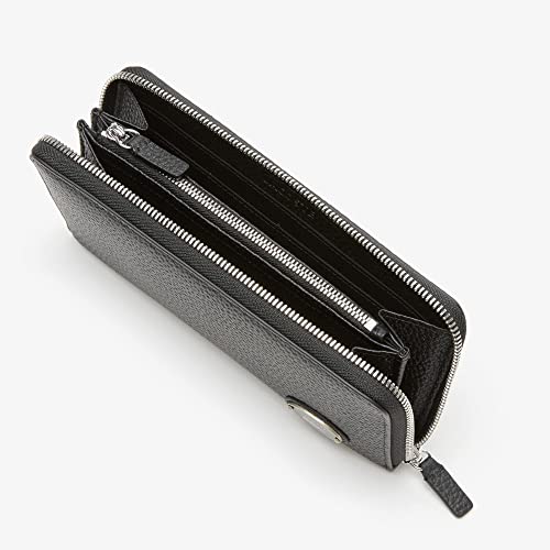 Lacoste Origin Clock Wallet, Metal Plate, Long Zip Wallet, Black, Black (Black 19-3911Tcx), One Size #TOP1