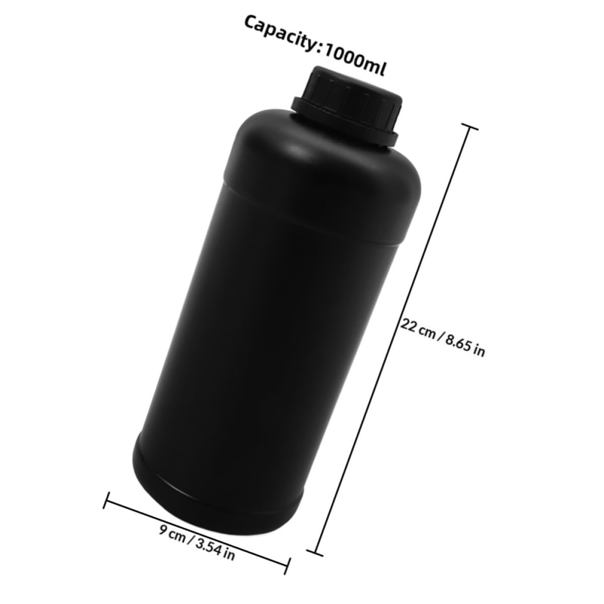 Botellas de Plástico Opacas para Laboratorio 6 Unidades de 1000Ml Tapa Segura para Almacenamiento y Dispensación de Reactivos y Muestras Químicas