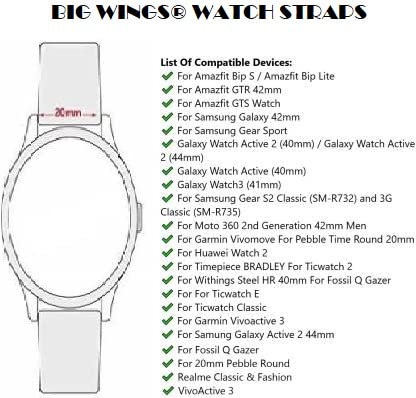 Image of Big Wings 20mm Metal Hook Silicone Straps for Noise X-Fit 1, Evolve 2, Colorfit Brio, Qube /Oxy, Realme Dizo Watch 2 / Fashion /Classic & Any Smartwatch with Lug Width of 20mm (Peach)