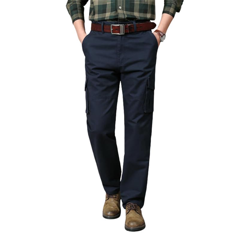Pantalon cargo décontracté en coton pour homme avec multiples poches