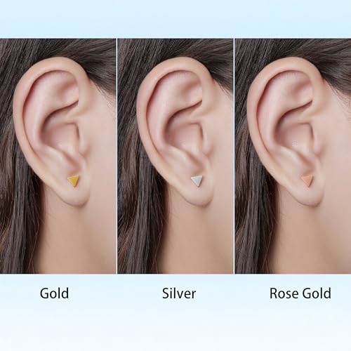 Limerencia Titanium Womens Stud Earrings,Long Strip,Dot,Triangle,F136 Implant Grade Pure Hypoallergenic Stud Earrings for Sensitive Women Man Ear by limerencia - Used condition - Image 5