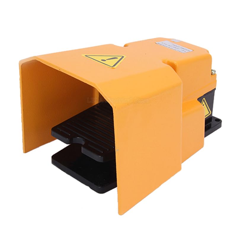 1Pcs Foot Pedal Switch LTH-6 Yellow Reset Aluminum Shell Machine Tool Parts Silver Point Electrical Power Industrial