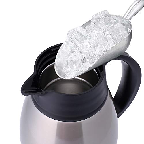 GiNT Stainless Steel Thermal Coffee Carafe, Double Walled Vacuum Water and Beverage Dispenser, 12 Hour Heat Retention, 65 OZ /1.9 Liter, Silver