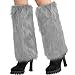 Nanxson(TM) Women's Knit Acrylic Long Leg Warmer with Fur TTW0034 (grey)