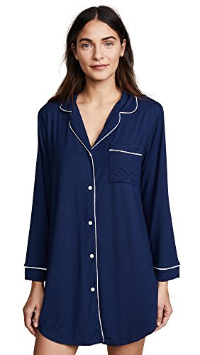 Eberjey Gisele Classic Women's Pajama Sleepshirt Navy/Ivory #TOP2