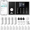 PGST WiFi Home Alarm Security System,Wireless DIY Smart Home Burglar Security Alarm System 24 Pieces Kits, Compatible with Alexa Google Home Voice Control for Villa Home Apartment