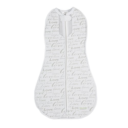 Image of Woombie Air Nursery Swaddling Blanket - For Babies Up to 3 Months - Vented (Grey /White, 5-13 lbs)