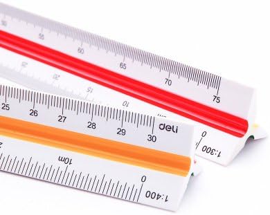 2Pcs 30cm Metric Engineering Architectural Mechanical Drafting Ruler,12 rulers in Total,Aluminium:Small Proportion,Plastic:Large Proportion.