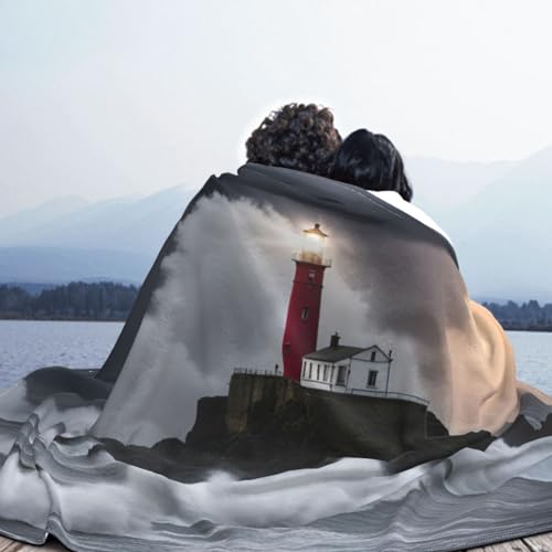Couverture en flanelle douce imprimé phare pour lit et canapé - 7