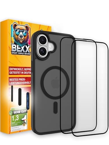 BEXX 360 GUARD | Rundum-Sorglos-Paket | Für iPhone 16 | Stoßfeste Hülle + 2x 9H Hochleistungs Schutzgläser | Maximaler Rundumschutz | Für MagSafe