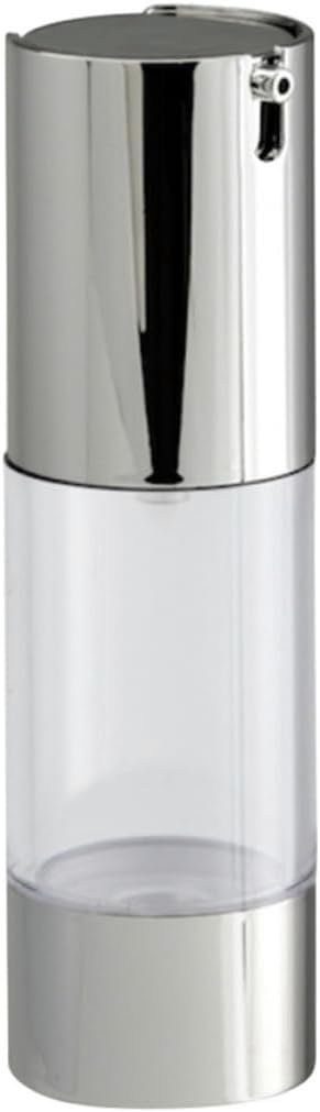 30ml Airless Pump Bottle for Cream and Lotion, Silver Plastic