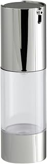 Ml Airless Pump Bottle Plastic Cosmetic Dispenser in Silver | Travel Friendly, Prevents Air Oxidation, Refillable Container for Lotion, Cream, and Emulsion Use