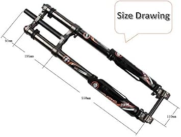 NBPOWER Electric Bicycle Front Fork DNM USD-8S Electric Mountain Bike Air Suspension Front Forks (Black)