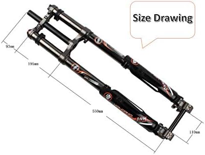 NBPOWER Electric Bicycle Front Fork DNM USD-8S Electric Mountain Bike Air Suspension Front Forks (Black)