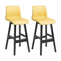 Amazon｜フェイクレザー バースツール 2個セット 背もたれと黒の